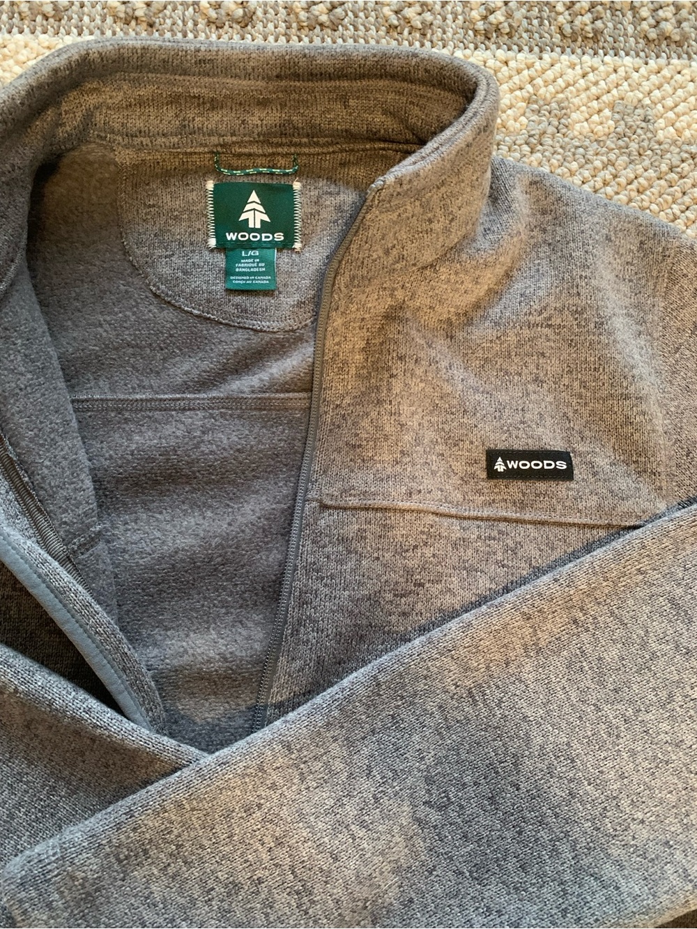 Men's Grey Zip Sweater